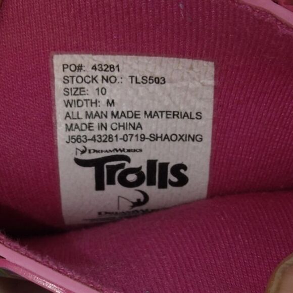 Trolls Poppy Girls Pre-owned Pink w/Graphics Waterproof Rain Boots - sz. 10 - Picture 7 of 7